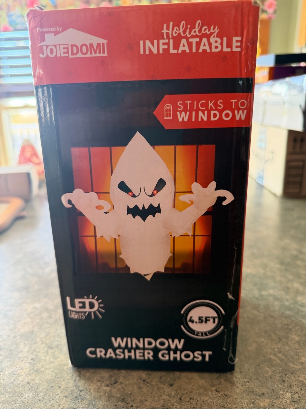 White Window Crasher Ghost Inflatable - Holiday LED Decor